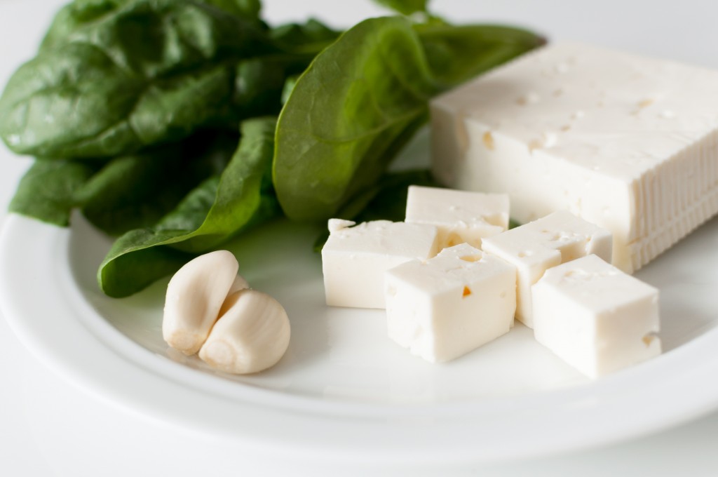 http://www.dreamstime.com/royalty-free-stock-image-feta-cheese-spinach-fresh-leaves-garlic-cloves-white-plate-image32071356